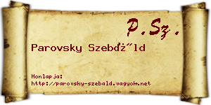 Parovsky Szebáld névjegykártya